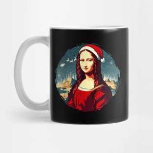 Mona Lisa Santa Hat Funny Christmas Art For Men Women Mug